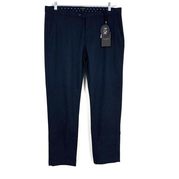 Ted Baker STDALE Slim Fit Semi Plain Trouser Navy Size 38R NWT - Picture 11 of 11